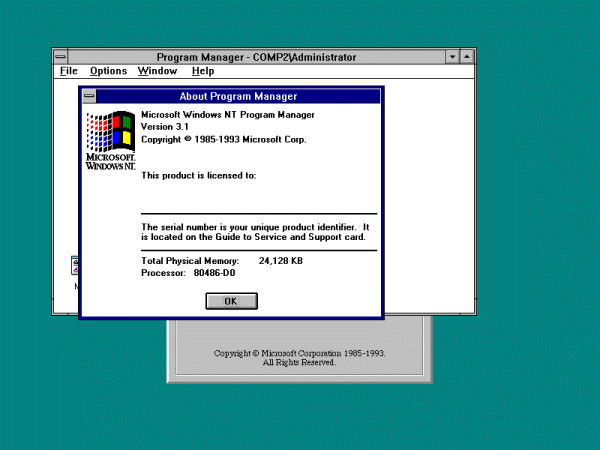 Windows NT 3.1 - Screenshot 2