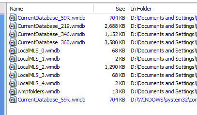 Delete the WMDB files